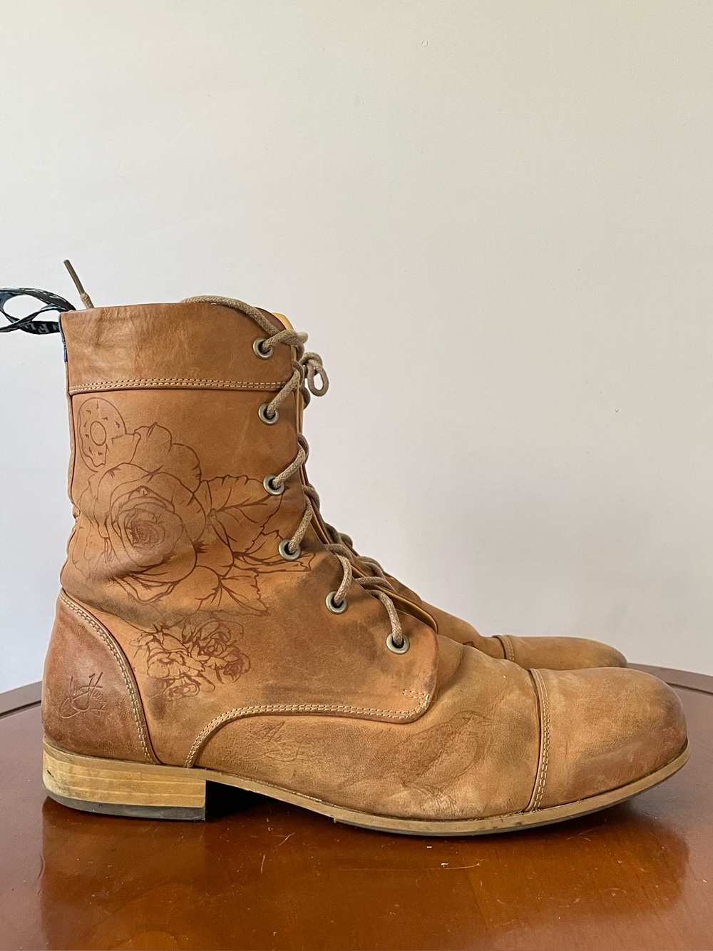 John Fluevog BBC Men’s Tan Leather Lace-Up Boots | US 9